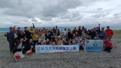 七星潭啟動臨海植群「宮脇法」復育，　營造親人的森林生態。